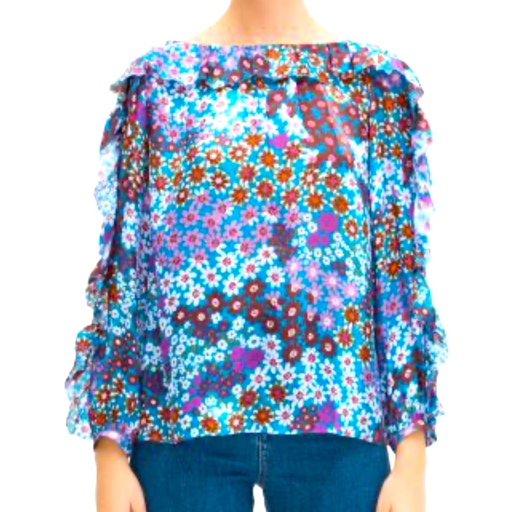 Kate Spade Pacific Petals Floral Blouse, size XS